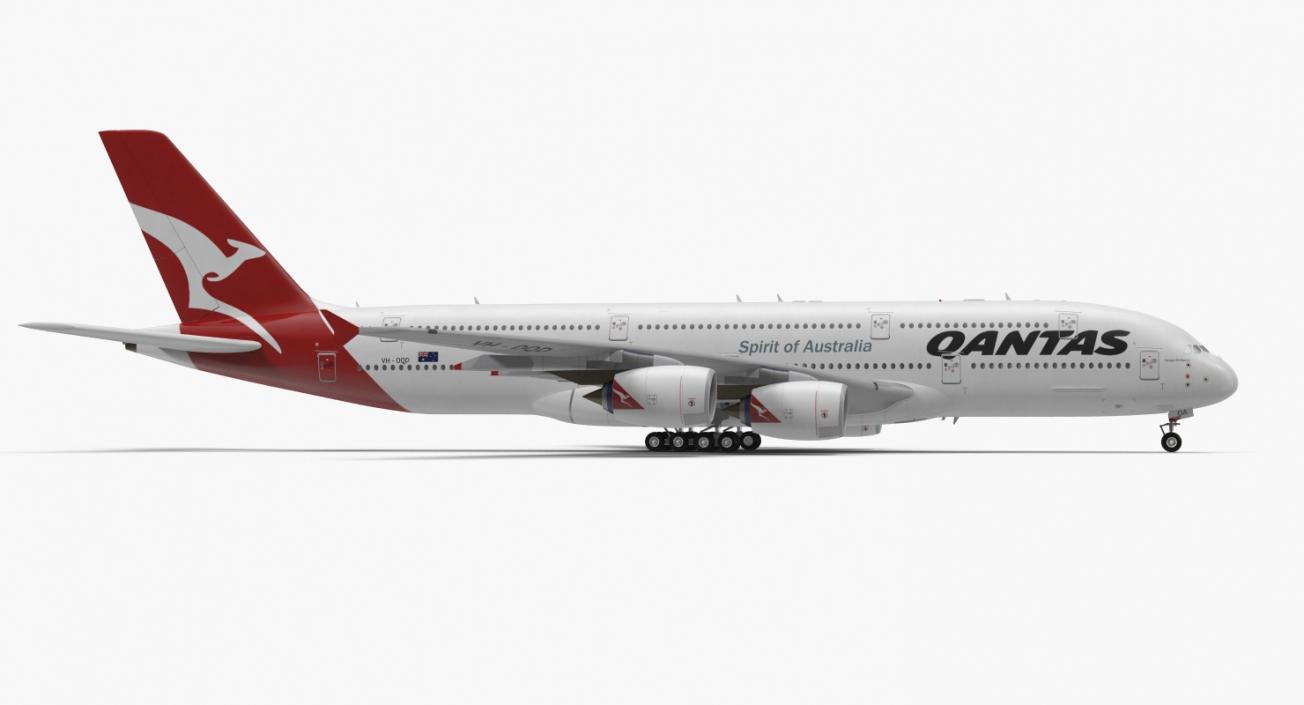 3D Airbus A380-1000 Qantas model